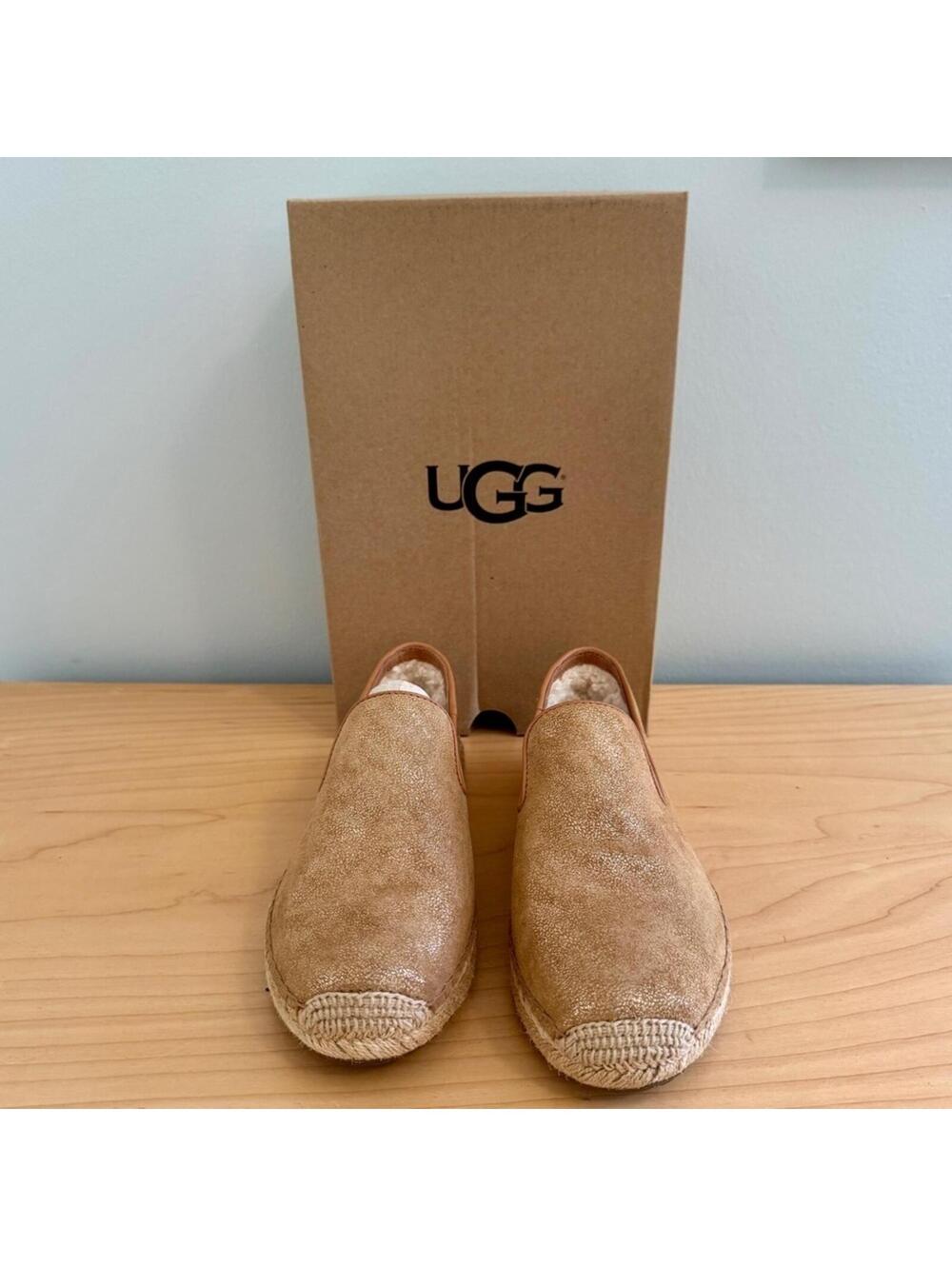 UGG Sandrinne II Women’s Metallic Gold - Slip-On Loafer Espadrille Size: 9 NWT - Picture 4 of 9
